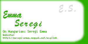 emma seregi business card